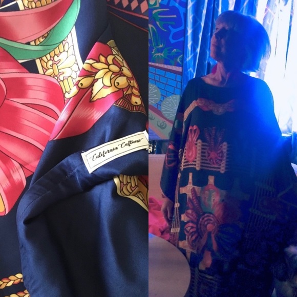 Designer Silk Caftan Kaftan California Full Length Dress OSFA - Picture 11 of 11